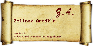Zollner Artúr névjegykártya